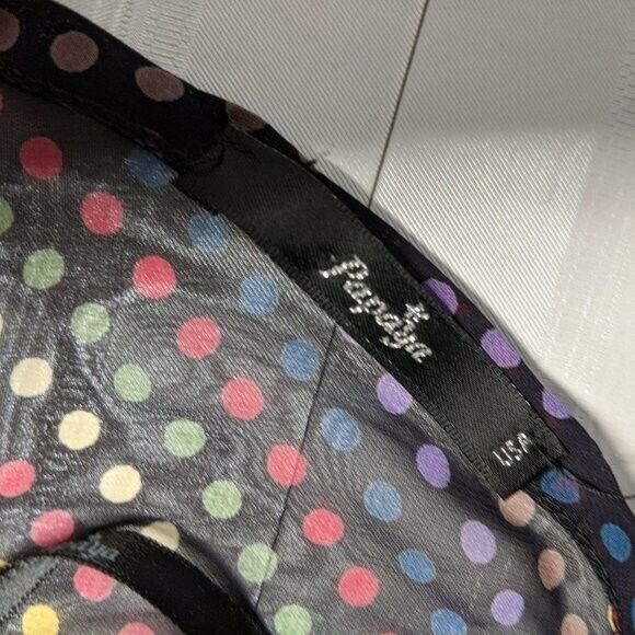 Papaya Blouse Women Small Sheer V-neck Gather Waist Polka Dots Summer Top S - Picture 6 of 10